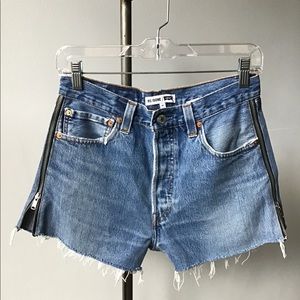 Re/done Levi’s Cutoff Side Zip Shorts